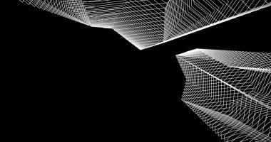 Mimari sanat konseptinde soyut çizgiler, minimum geometrik şekiller. 