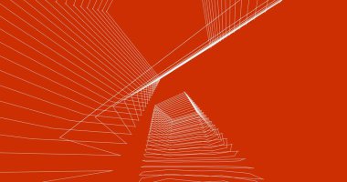 Mimari sanat konseptinde soyut çizgiler, minimum geometrik şekiller. 