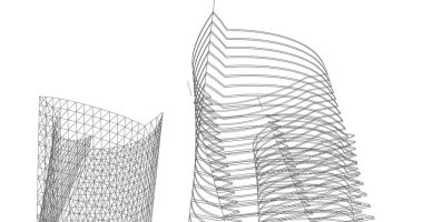 soyut mimari duvar kağıdı tasarımı, dijital konsept arkaplan