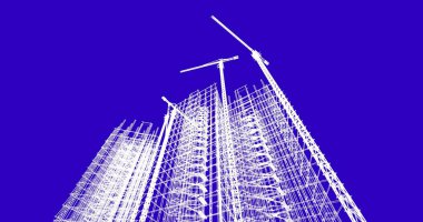 soyut mimari duvar kağıdı tasarımı, dijital konsept arkaplan