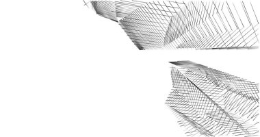 Mimari sanat konseptinde soyut çizgiler, minimum geometrik şekiller. 