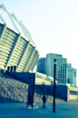 Bulanık şehir. Renkli soyut arkaplan