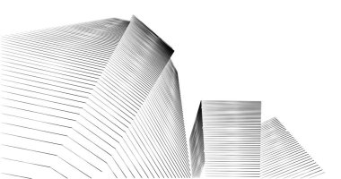 Arkaplanda mimari bina 3d illüstrasyon