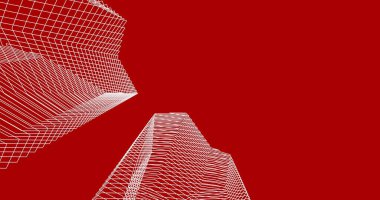 Mimari sanat konseptinde soyut çizgiler, minimum geometrik şekiller. 