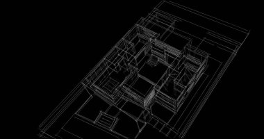 Arkaplanda mimari bina 3d illüstrasyon