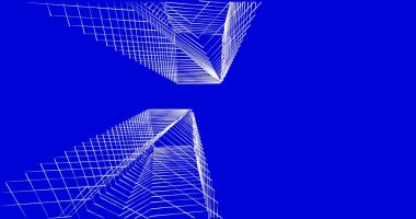 Mimari sanat konseptinde soyut çizgiler, minimum geometrik şekiller. 