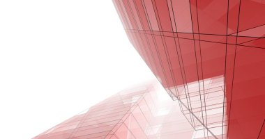 Mimari sanat konseptinde soyut çizgiler, minimum geometrik şekiller. 