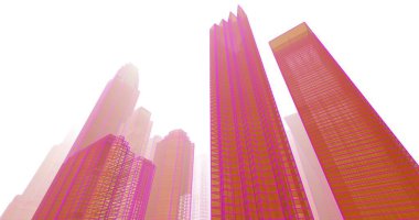 Arkaplanda mimari bina 3d illüstrasyon