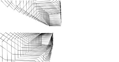 Mimari sanat konseptinde soyut çizgiler, minimum geometrik şekiller. 