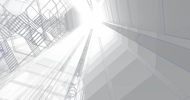 soyut mimari duvar kağıdı tasarımı, dijital konsept arkaplan