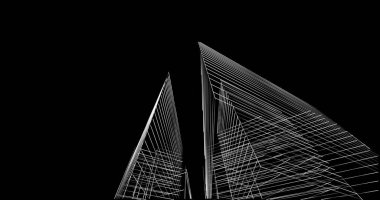 soyut mimari duvar kağıdı tasarımı, dijital konsept arkaplan