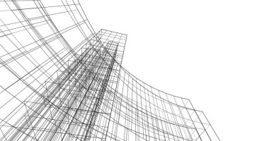 Mimari sanat konseptinde soyut çizgiler, minimum geometrik şekiller. 
