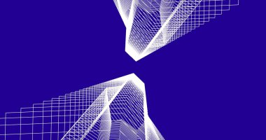 Mimari sanat konseptinde soyut çizgiler, minimum geometrik şekiller. 