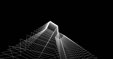 Mimari sanat konseptinde soyut çizgiler, minimum geometrik şekiller. 