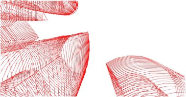 Arkaplanda mimari bina 3d illüstrasyon