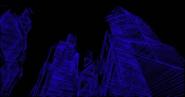 Arkaplanda mimari bina 3d illüstrasyon