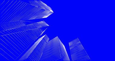 Arkaplanda mimari bina 3d illüstrasyon