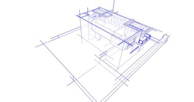 Mimari sanat konseptinde soyut çizgiler, minimum geometrik şekiller. 