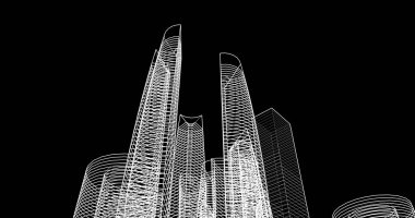 soyut mimari duvar kağıdı tasarımı, dijital konsept arkaplan