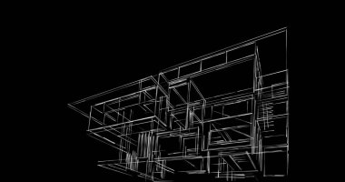 Mimari sanat konseptinde soyut çizgiler, minimum geometrik şekiller. 