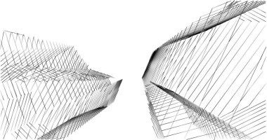 Mimari sanat konseptinde soyut çizgiler, minimum geometrik şekiller. 