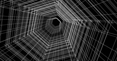 Mimari sanat konseptinde soyut çizgiler, minimum geometrik şekiller. 