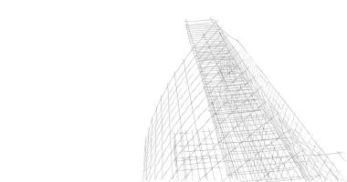 Mimari sanat konseptinde soyut çizgiler, minimum geometrik şekiller. 