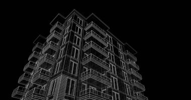 soyut mimari duvar kağıdı tasarımı, dijital konsept arkaplan