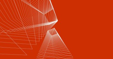 Mimari sanat konseptinde soyut çizgiler, minimum geometrik şekiller. 