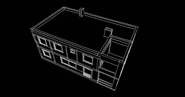 Mimari sanat konseptinde soyut çizgiler, minimum geometrik şekiller. 