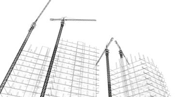 soyut mimari duvar kağıdı tasarımı, dijital konsept arkaplan