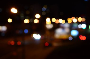 Bulanık soyut ışıklar gece şehrin arka planı