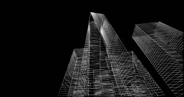 soyut mimari duvar kağıdı tasarımı, dijital konsept arkaplan