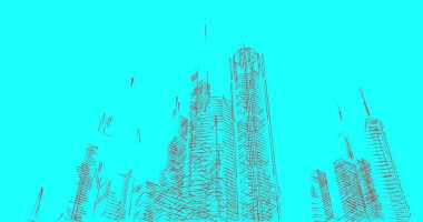 Mimari sanat konseptinde soyut çizgiler, minimum geometrik şekiller. 