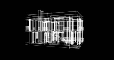Mimari sanat konseptinde soyut çizgiler, minimum geometrik şekiller. 