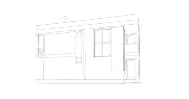 Arkaplanda mimari bina 3d illüstrasyon