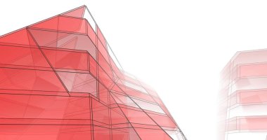 Mimari sanat konseptinde soyut çizgiler, minimum geometrik şekiller. 