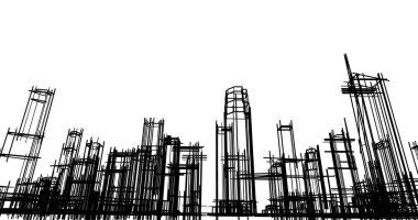 soyut mimari duvar kağıdı tasarımı, dijital konsept arkaplan