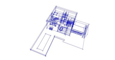 Mimari sanat konseptinde soyut çizgiler, minimum geometrik şekiller. 