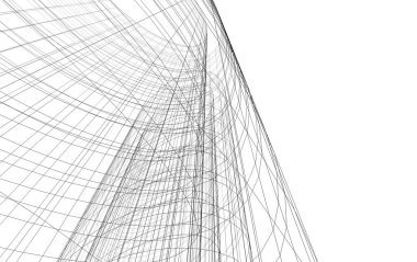 Mimari sanat konseptinde soyut çizgiler, minimum geometrik şekiller. 