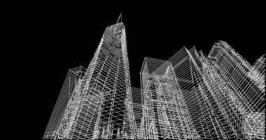 Mimari sanat konseptinde soyut çizgiler, minimum geometrik şekiller. 