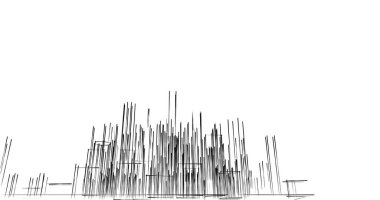 Arkaplanda mimari bina 3d illüstrasyon