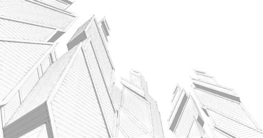 Mimari sanat konseptinde soyut çizgiler, minimum geometrik şekiller. 