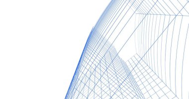 Mimari sanat konseptinde soyut çizgiler, minimum geometrik şekiller. 