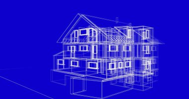 Mimari sanat konseptinde soyut çizgiler, minimum geometrik şekiller. 