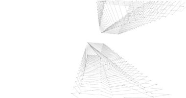 Mimari sanat konseptinde soyut çizgiler, minimum geometrik şekiller. 