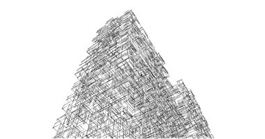 Mimari sanat konseptinde soyut çizgiler, minimum geometrik şekiller. 