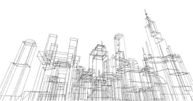 soyut mimari duvar kağıdı tasarımı, dijital konsept arkaplan