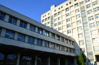 Bulanık şehir manzarası, soyut arkaplan 