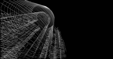 soyut mimari duvar kağıdı tasarımı, dijital konsept arkaplan